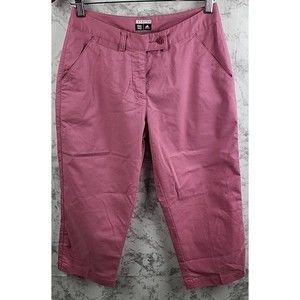 Adidas Golf  Athletic Twill Capris Pants Womens Size 4‎ Stretch Pink Pockets